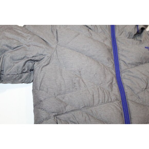 Womens THE NORTH FACE 550 DOWN HOODED QUILTED PUFFER GRAY PURPLE Coat Destiny XS - Picture 10 of 14